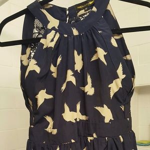 Birds Lace Back Dress